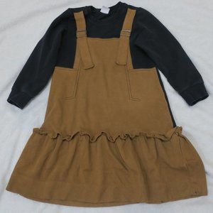 Girls dress suede mock suspenders size 7